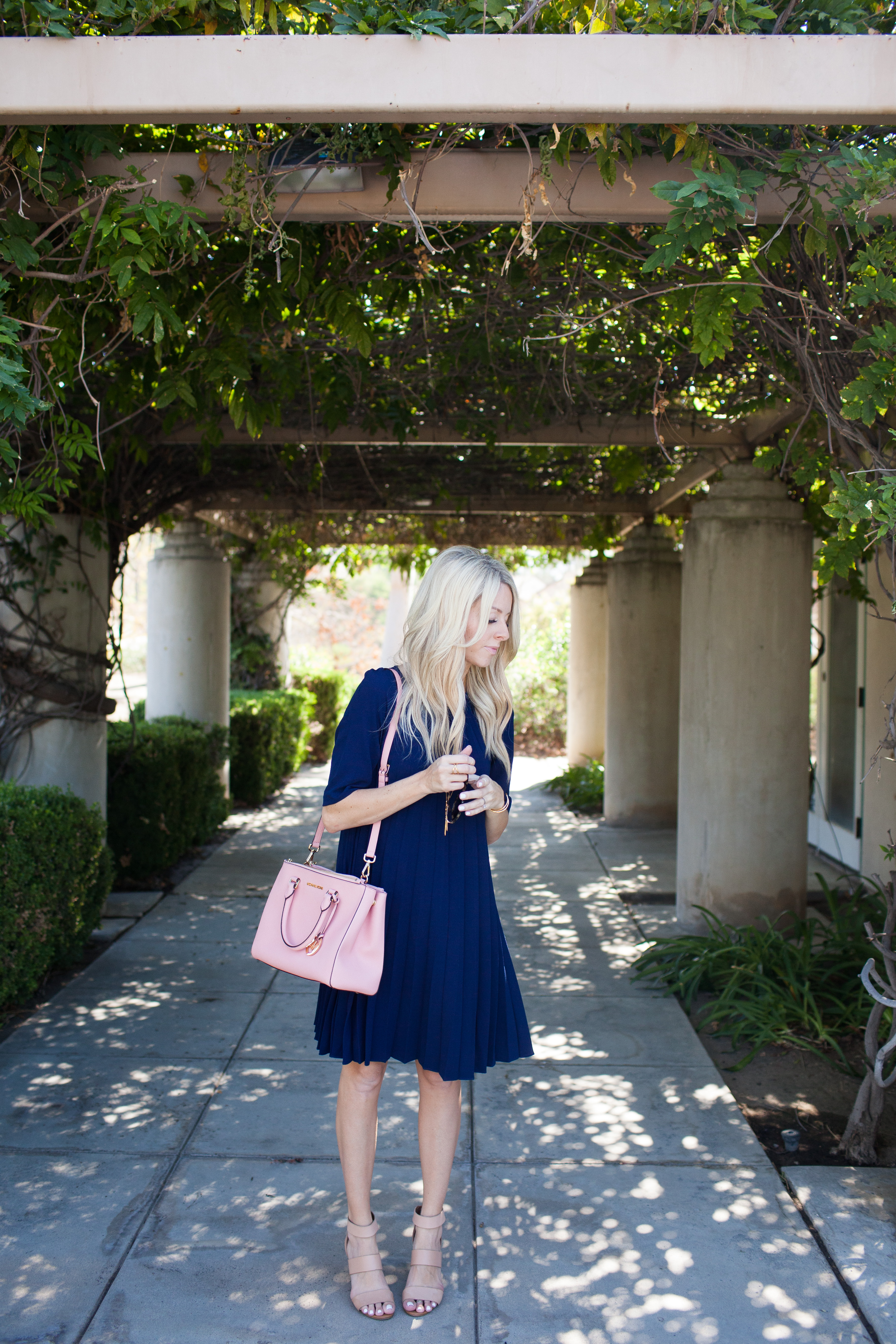 Kailee Wright_Navy Pleated Dress