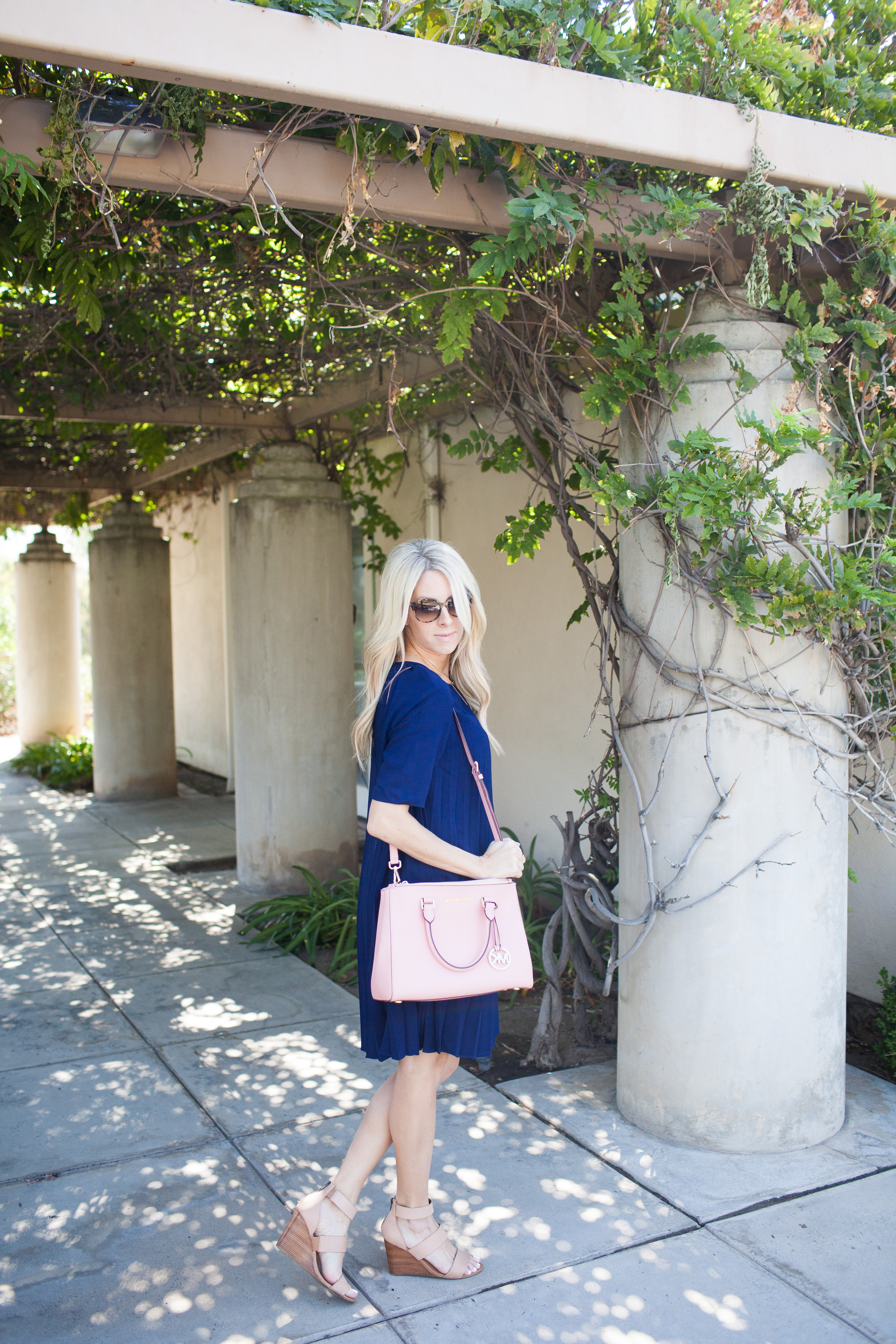 Kailee Wright_Navy Pleated Dress