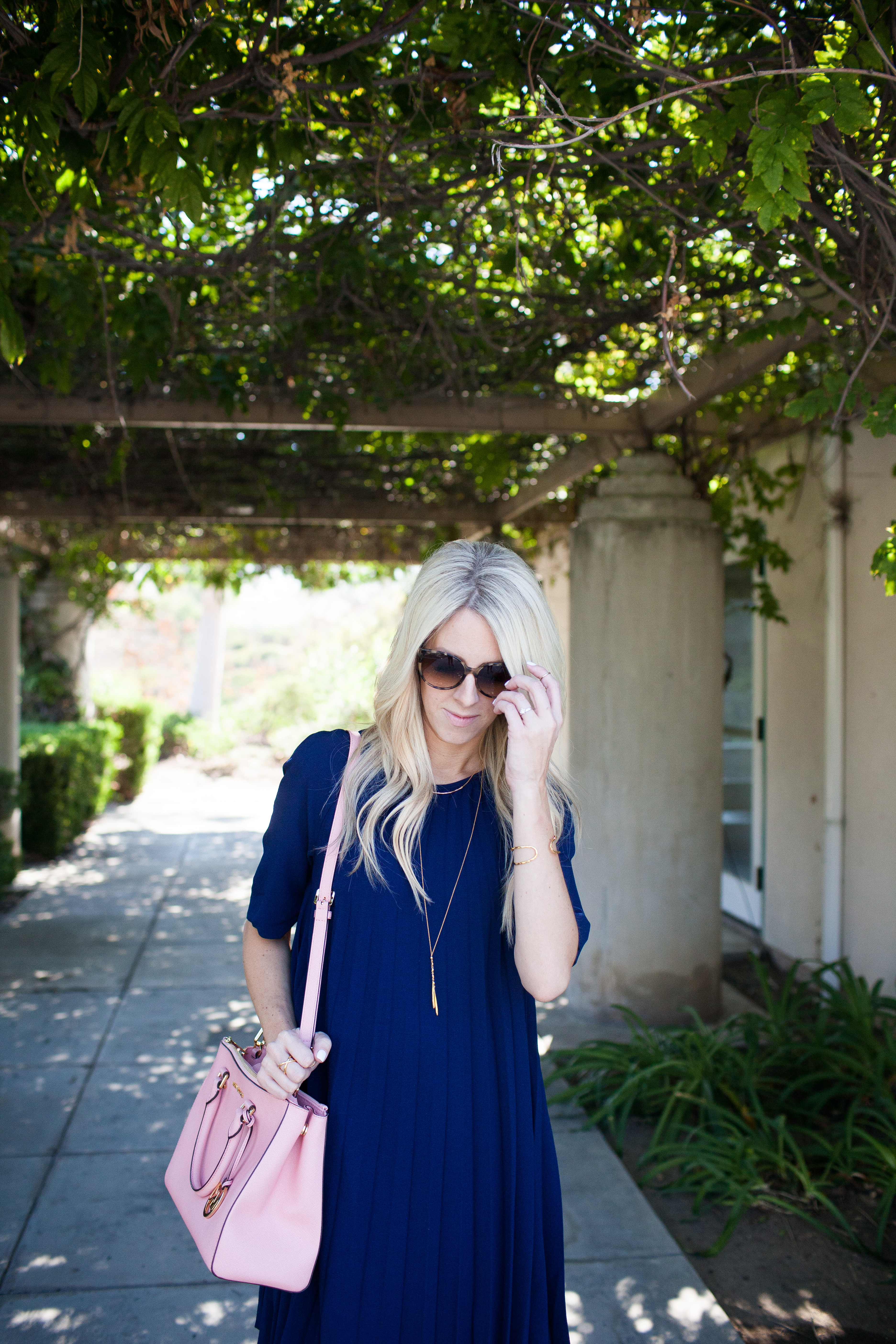 Kailee Wright_Navy Pleated Dress