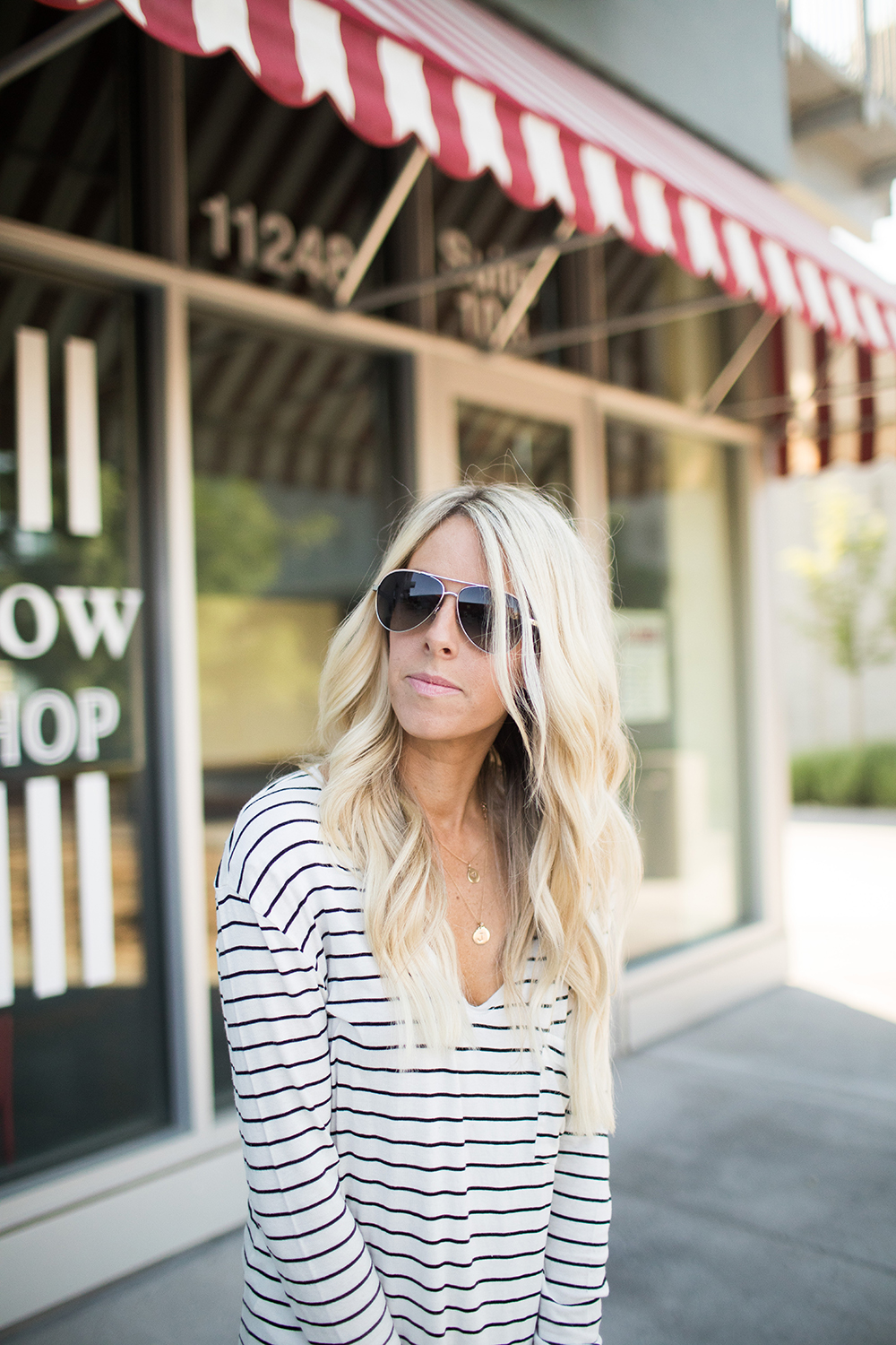 Kailee Wright_Nordstrom Anniversary Sale_Black and White Striped Top