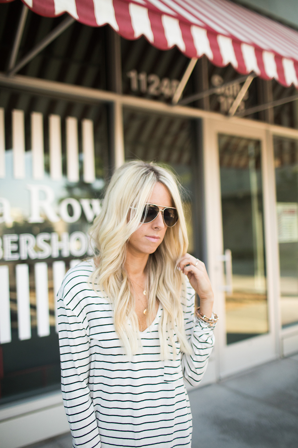 Kailee Wright_Nordstrom Anniversary Sale_Black and White Striped Top