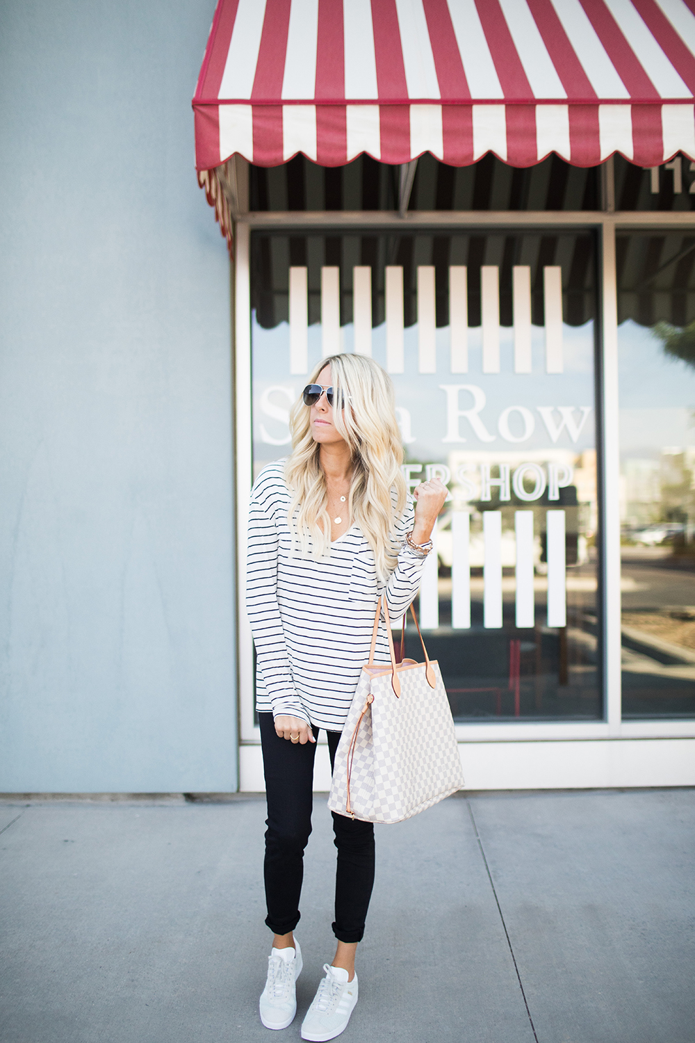 Kailee Wright_Nordstrom Anniversary Sale_Black and White Striped Top