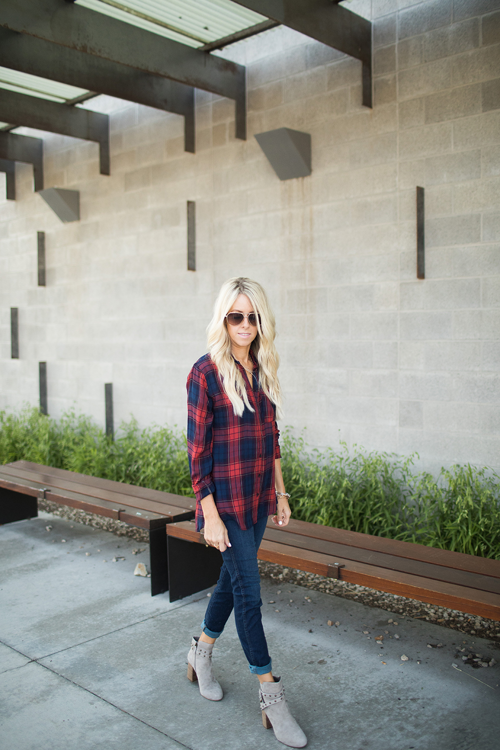 Kailee Wright_Nordstrom Anniversary Sale_Red Plaid Top