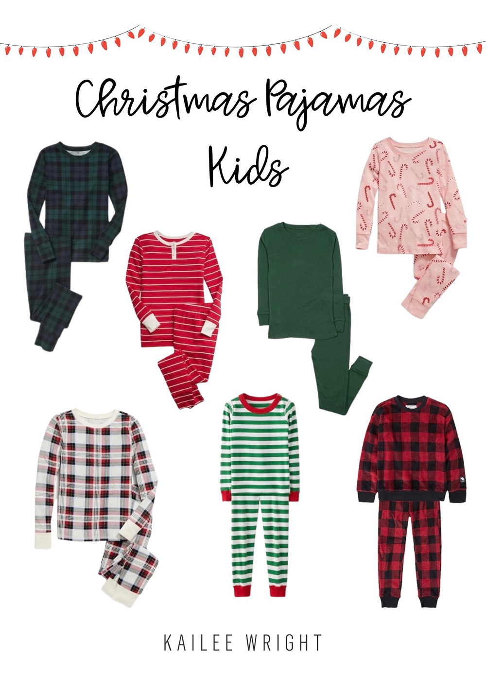 Kailee Wright family Christmas pajamas plain jane