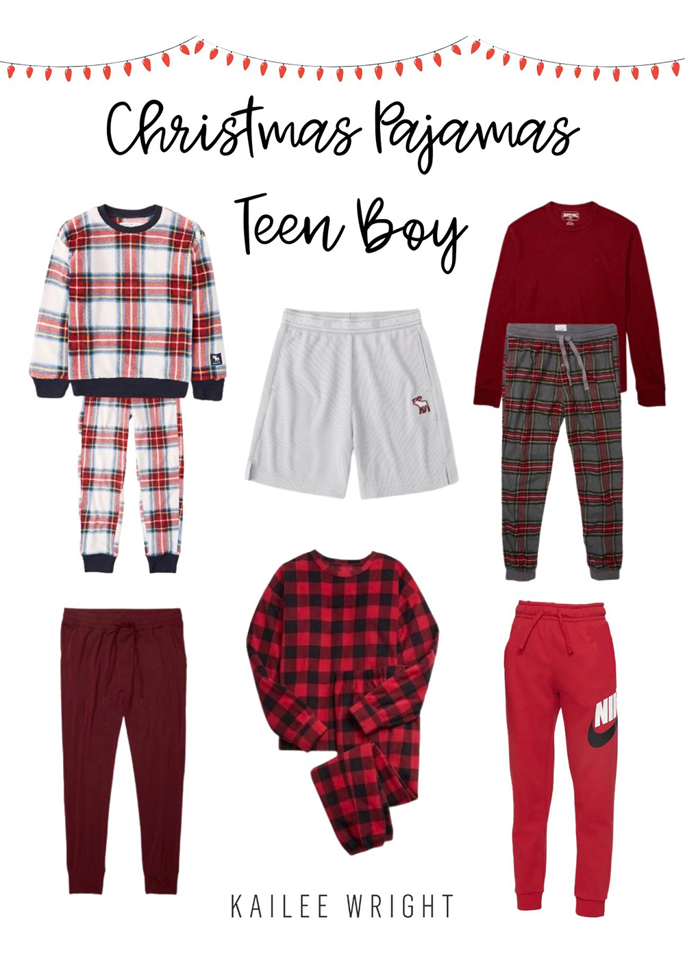 Kailee Wright family Christmas pajamas plain jane